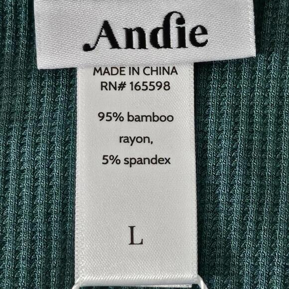 2/$30 Andie The Cami Waffle Tank Top Fern Size L | Soft & Casual Lounge Style - Picture 6 of 8